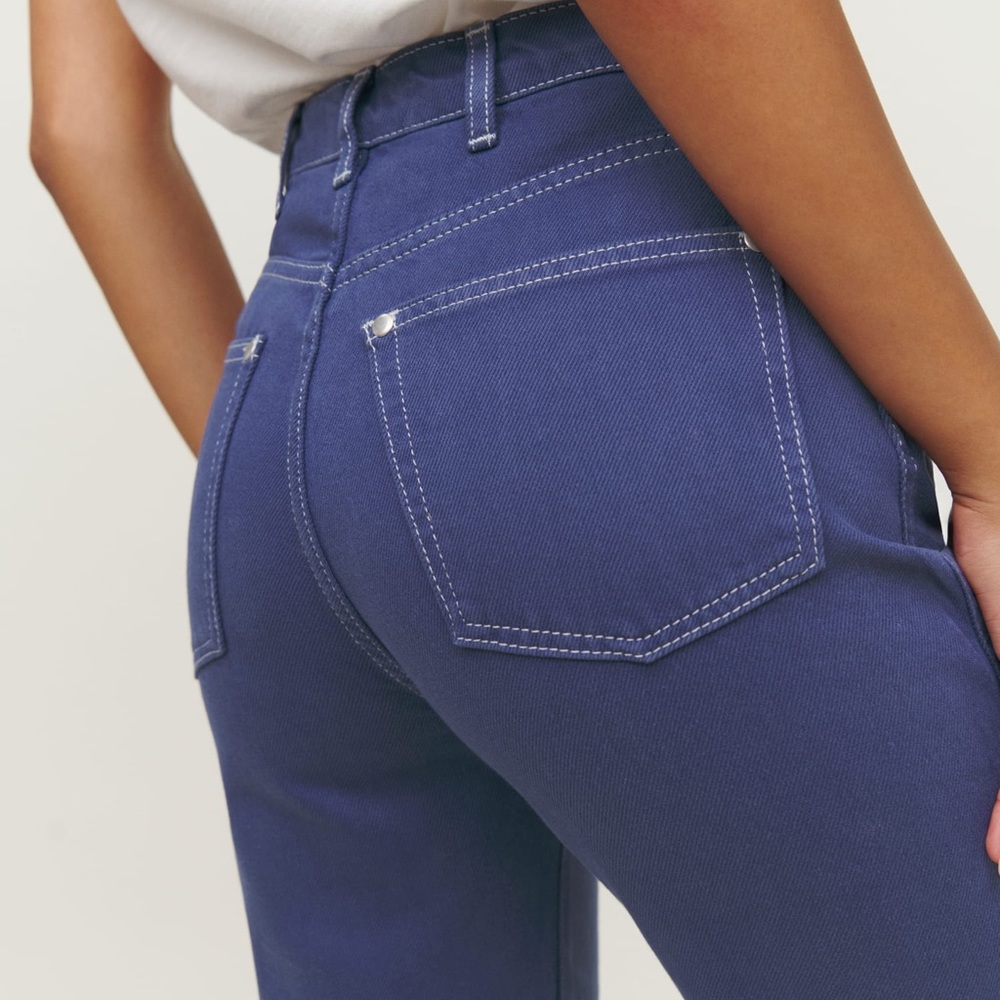 Reformation Cowboy High Rise Straight Jeans in Danube